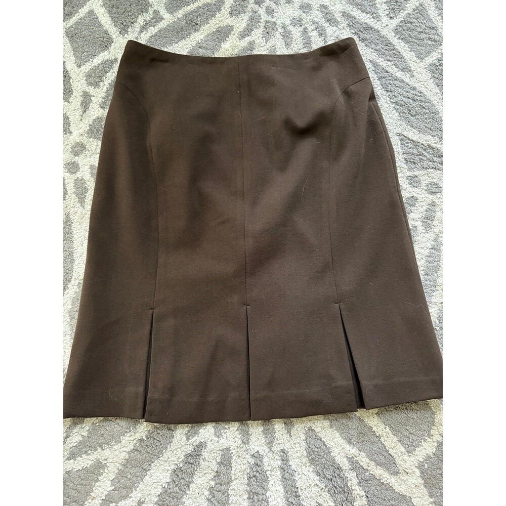 Brown Rafaella Petites Pleated Pencil Skirt